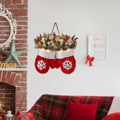 Ledsen™ ChristmasMitten: Buiten LED Kerst Wanten Krans Versiering