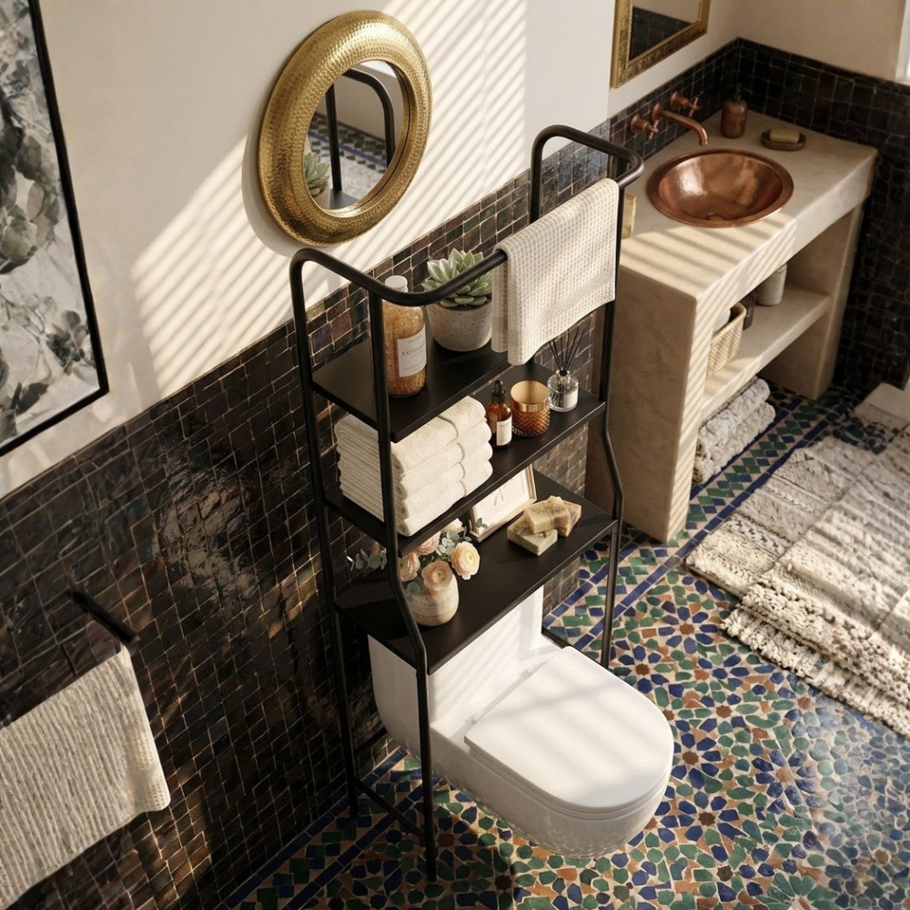 GlideHold® BathroomShelf: Stijlvolle Minimalistische 3-Laagse Badkamerplank