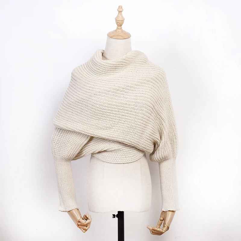 Icone™ ScarfSweater: Stijlvolle 2-In-1 Omvormbare Warme Sjaal Trui