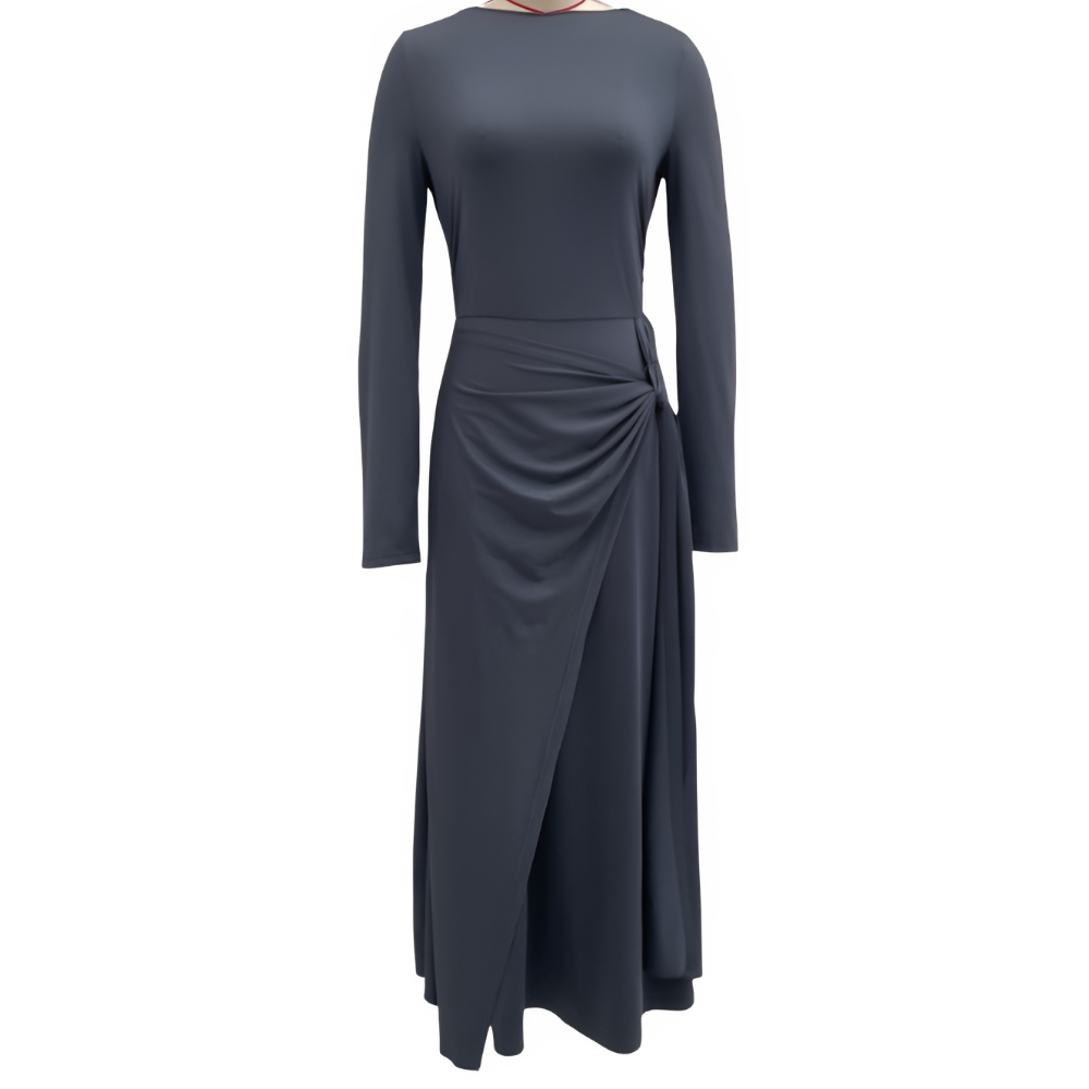 Icone™ MaxiDress: Zij-Knoop Wikkel Slank-Pasvorm Premium Lange Maxi Jurk