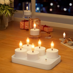 Ledsen™ CozyCandles: Oplaadbare 3D Draagbare LED Thee Gezellige Kaars Lichten