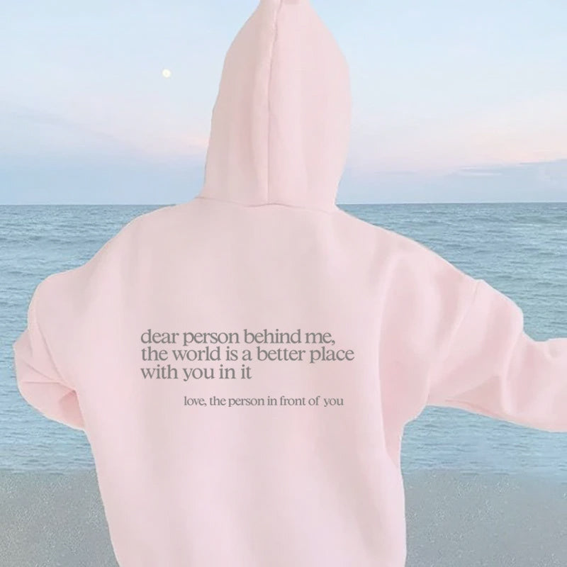 Icone™ DearHoodie: Hoodie Met Voor En Achterkant Opdruk Bericht