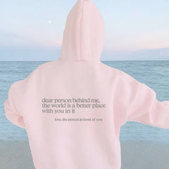 Icone™ DearHoodie: Hoodie Met Voor En Achterkant Opdruk Bericht
