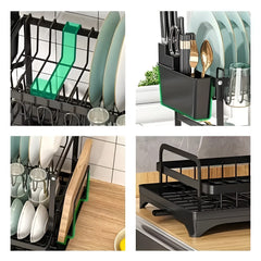 Globetrek° DishDrainer: Multi-Level Ruimtebesparende Keuken Afdruiprek Organizer