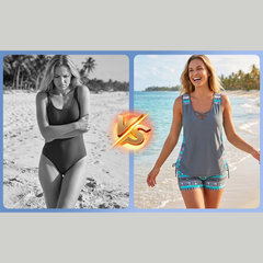Icone™ ComfySwimwear: Comfortabele Losse Casual Geprinte Zwemset