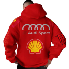 Icone™ RacingHoodie - Stijlvolle Levendige Rode Trekkoord Racen Hoodie
