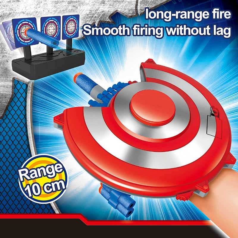 Kletshuts™ ShieldBlaster: Dart Schild Lanceerder Snel Vuur Pols Gemonteerd Blaster