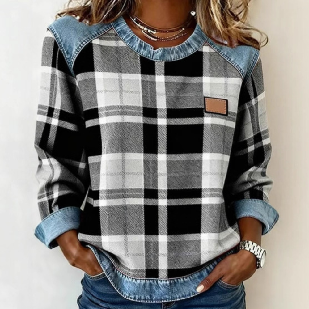 Icone™ PlaidBlouse: Tijdloos Stijlvolle Toevallig Vintage Plaid Bloes