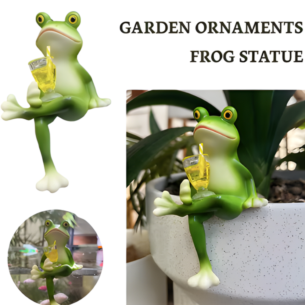 GardenOrnament: Schattig Kikker Decoratie Hangend Pot Rand Tuin Ornament