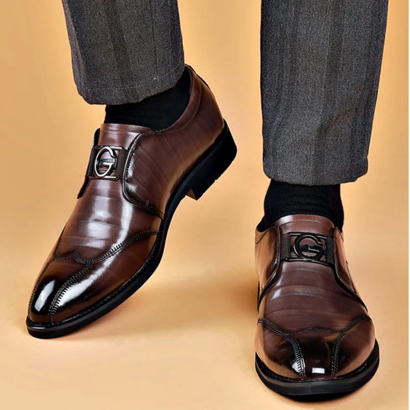 Happy™ ClassyShoes: Luxe Heren Leer Formeel Puntig Stijlvol Schoenen