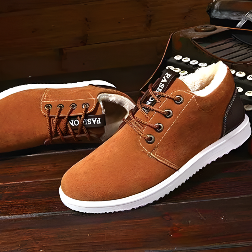 Happy™ SnugShoes: Stijlvolle Heren Winter Hoge-Snee Knus Veterschoenen