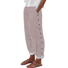 Icone™ StripePants: Comfortabele Mode Stripe Broek Met Zakken