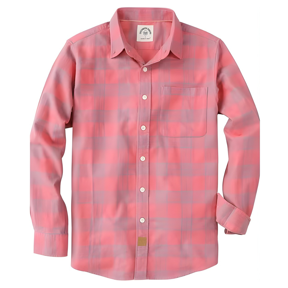 Icone™ CheckeredShirt: Stijlvol Toevallig Pastelroze Geruit Shirt