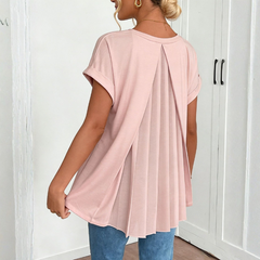 Icone™ SimpleTop - Eenvoudige Casual Ademend V-Hals Top Met Plissé Achterkant