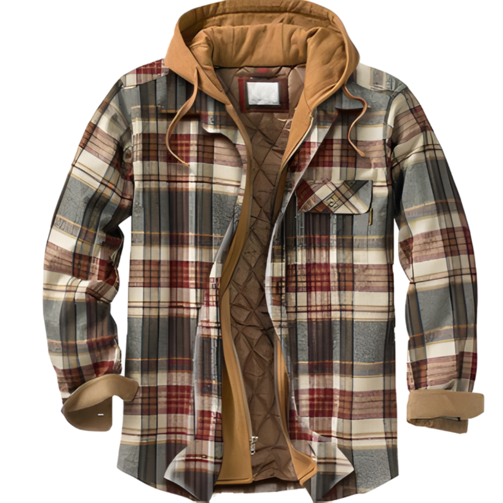 Icone™ CheckeredJacket: Winter Capuchon Toevallig Geruite Jasje