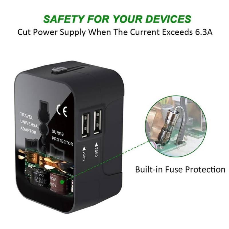 UniversalAdapter - Universele Dual Ports Reizen Compacte Adapter