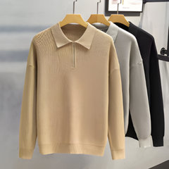 Icone™ PoloSweater: Ontspannen Kraag Gebreide Polo Trui