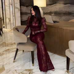 Icone™ LaceDress: Sexy Fit Comfortabel Rond Hals Kanten Jurk