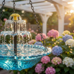 BirdbathFountain - Zonne-Energie Hangende Vogelbad Gelaagde Fontein