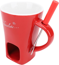 Globetrek° FondueMug – Keramiek Elegant Chocolade Fondue Mok Met Roerder