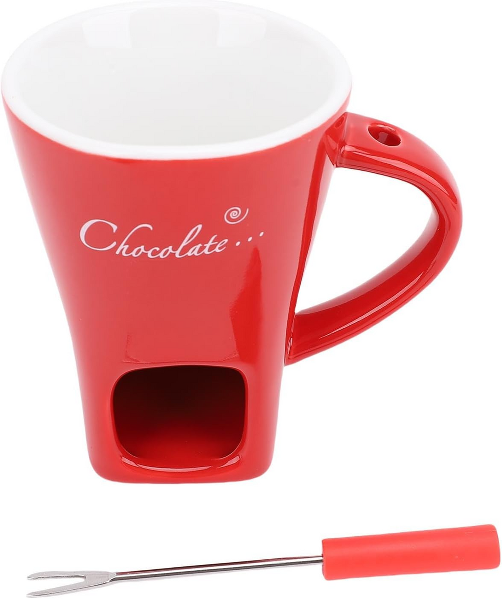 Globetrek° FondueMug – Keramiek Elegant Chocolade Fondue Mok Met Roerder