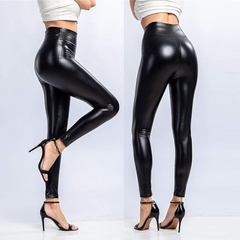 Icone™ TightLeggings 1+1 GRATIS: Zwarte Glanzig Hoge Taille Strakke Leggings