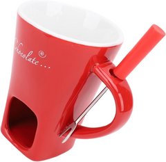 Globetrek° FondueMug – Keramiek Elegant Chocolade Fondue Mok Met Roerder