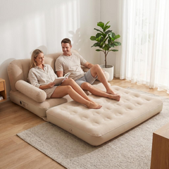 UltiFurni® RestLounge: Converteerbare 2-in-1 Snelle Opzet Opblaasbare Rust Lounge Sofa Bed