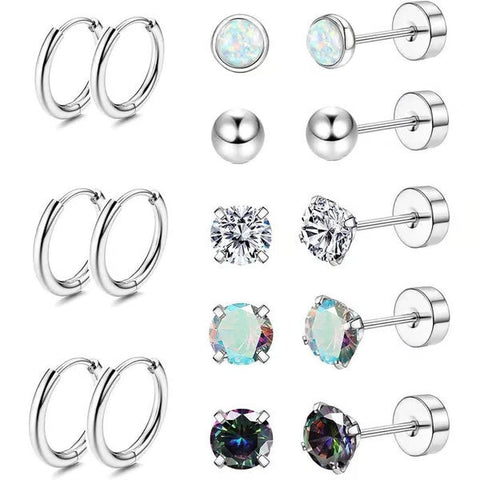 Jewelance™ StudEarrings: Minimalistisch Kraakbeen Piercing Stud Oorbellen Set