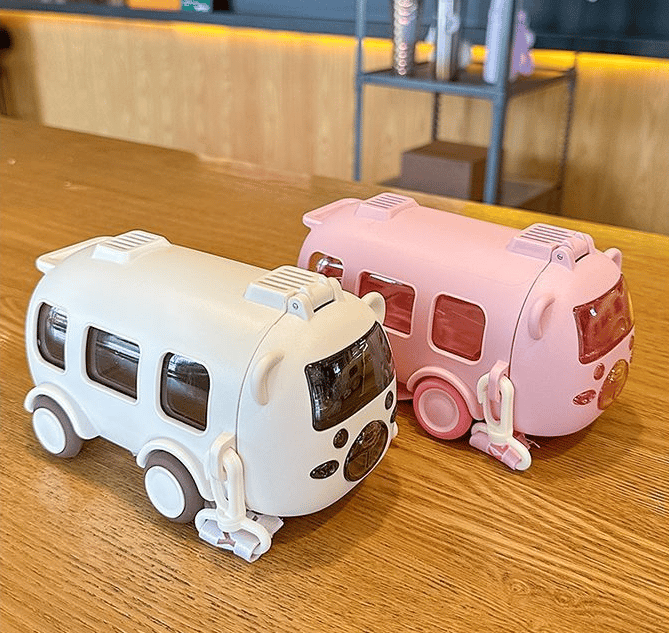 Kletshuts™ BusTumbler: Schattige Leuke Grote Capaciteit Kinderen Bus Water Tumbler