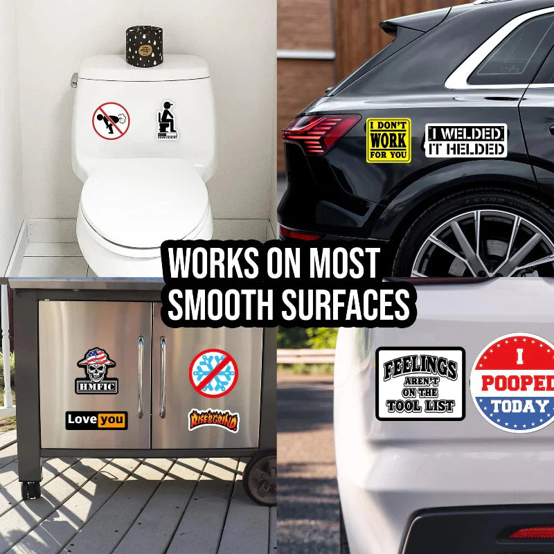 FunnyStickers: Grappige Blauwe Kraag Waterdichte Stickers Pakket