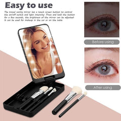 GlowBrushes - Oplaadbare LED Licht Reizen Make-up Borstel Set