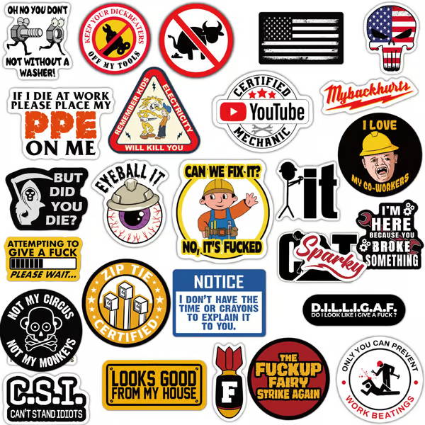 FunnyStickers: Grappige Blauwe Kraag Waterdichte Stickers Pakket