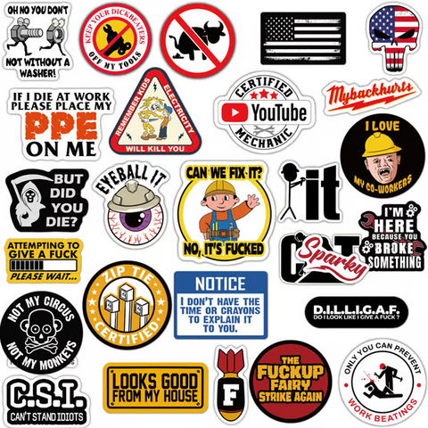 FunnyStickers: Grappige Blauwe Kraag Waterdichte Stickers Pakket