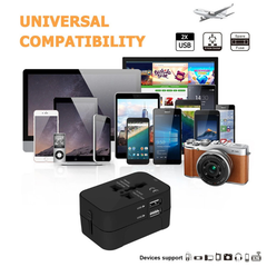 UniversalAdapter - Universele Dual Ports Reizen Compacte Adapter