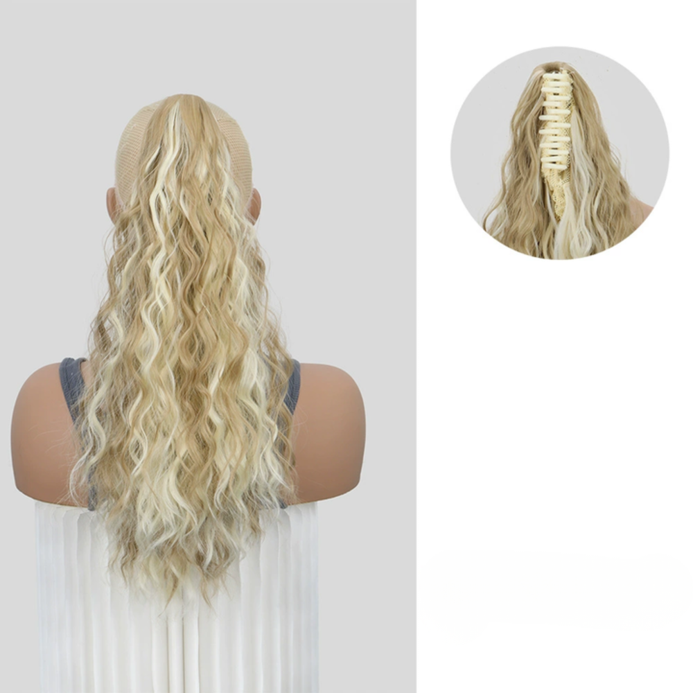 Rose® HairExtension: Klem-Op Lang Krullend Volumineus Haar Extension Paardenstaart