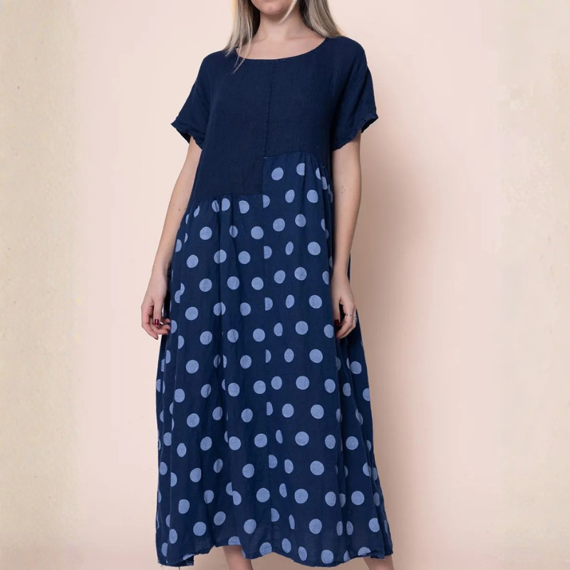 Icone™ PolkadotDress: Toevallig Loszittend  Fit Polkadot Maxi Jurk