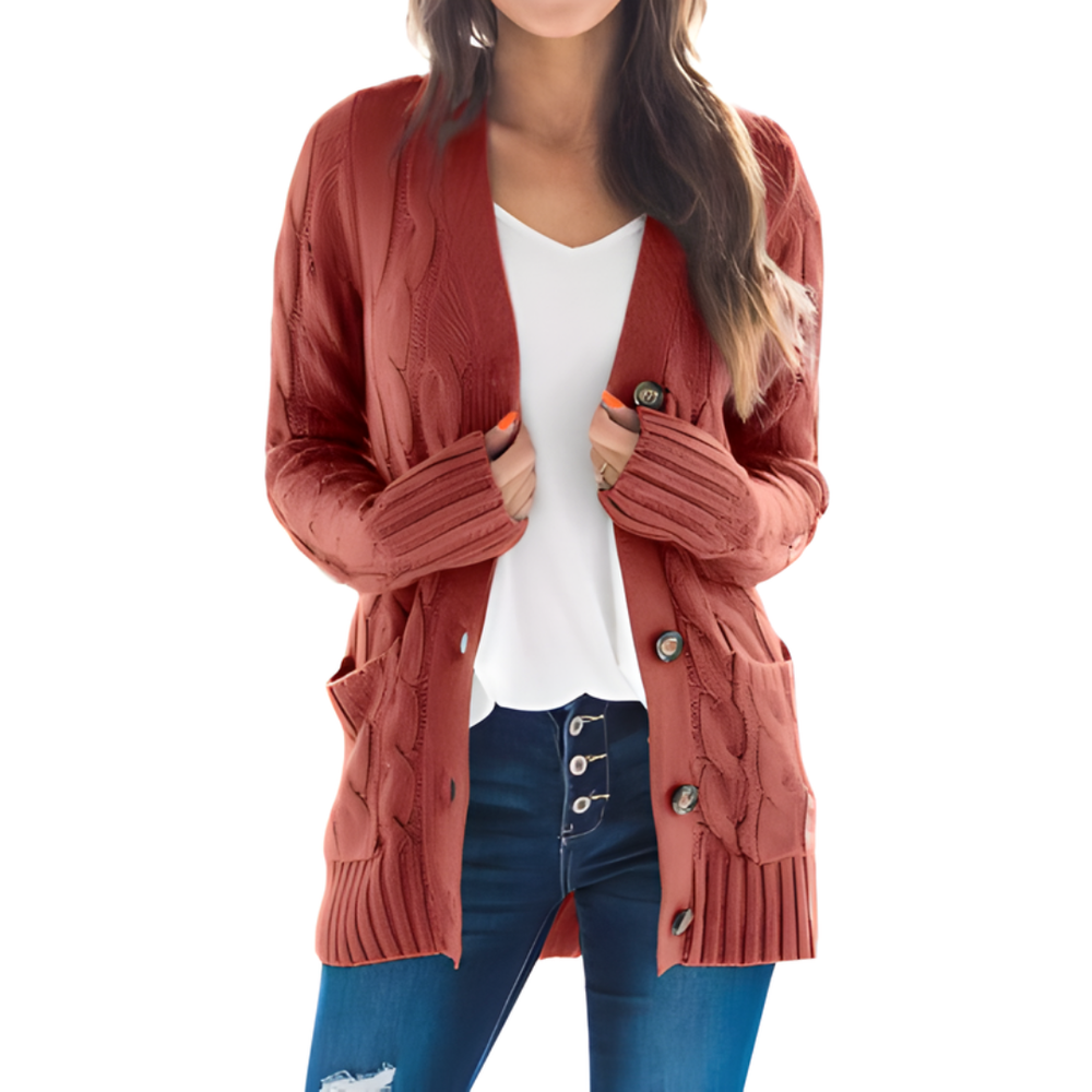 Icone™ KnittedCardigan: Dames Gezellig Lang Gebreid Vest