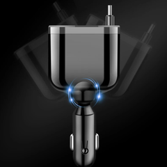 CarCharger: 5-In-1 Opladen Poort Intrekbaar Kabel Snel Auto Oplader
