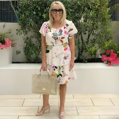 Icone™ SpringDress: Dames Lente Bloemen Cascade Elegante Jurk