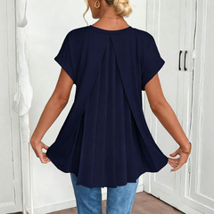 Icone™ SimpleTop - Eenvoudige Casual Ademend V-Hals Top Met Plissé Achterkant