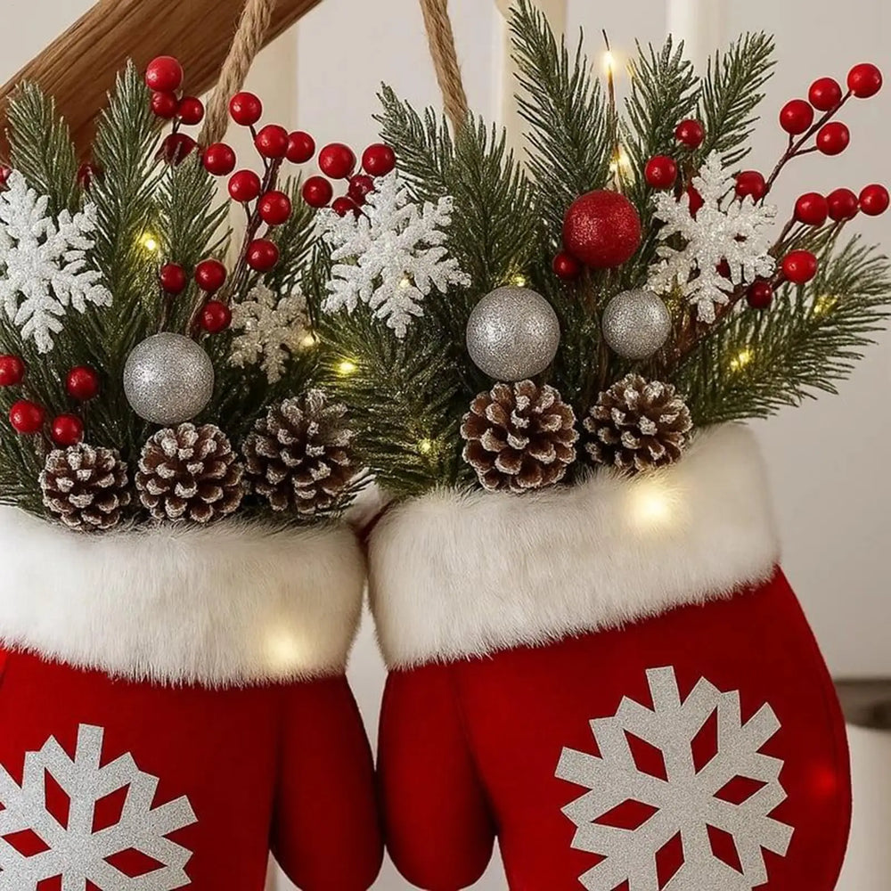 Ledsen™ ChristmasMitten: Buiten LED Kerst Wanten Krans Versiering