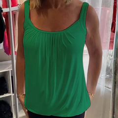 Icone™ SleevelessTop: Stijlvolle Zomer Effen Plissé Tank Mouwloze Bovenkant