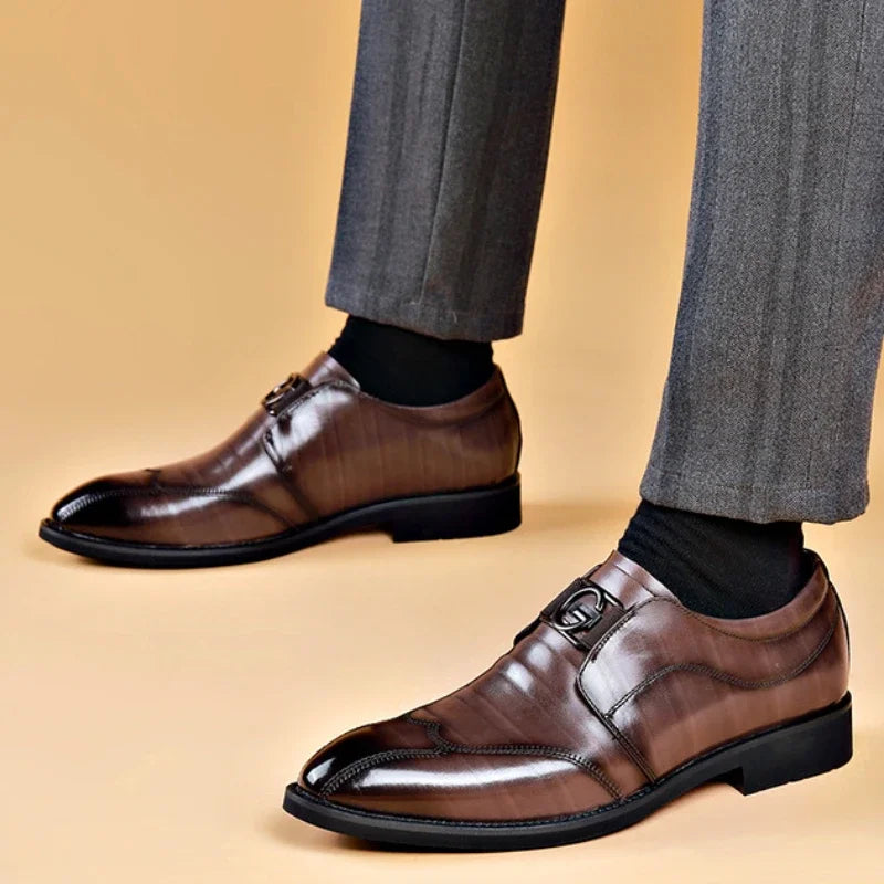 Happy™ ClassyShoes: Luxe Heren Leer Formeel Puntig Stijlvol Schoenen