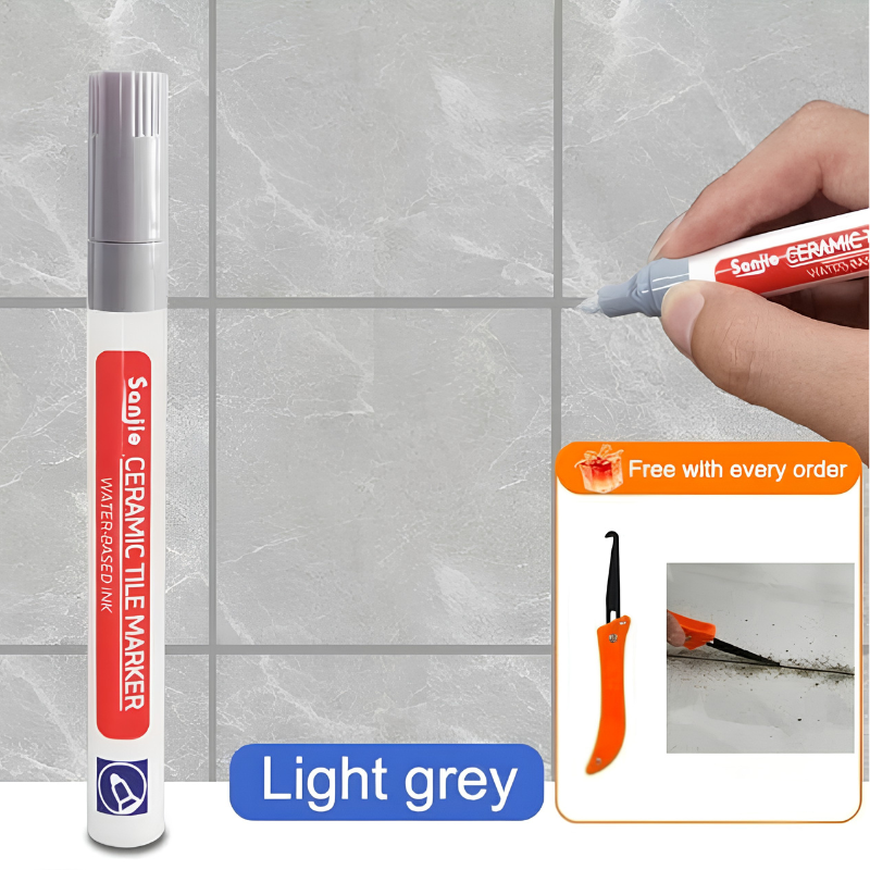 TileMarker 1+1 GRATIS - Anti-Schimmel Keramische Tegelvoeg Marker Met Voegen Haakmes
