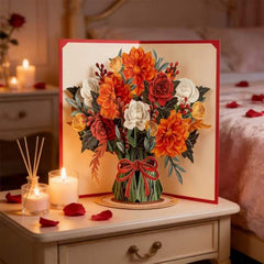 FlowerCard 1+1 GRATIS - 3D Pop Up Bloemenboeket Speciale Wenskaart