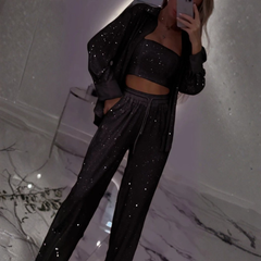 Icone™ ShinySet: Dames Elegante Drie-Delige Sexy Glanzende Set