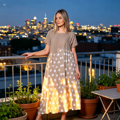 Icone™ PolkadotDress: Toevallig Loszittend  Fit Polkadot Maxi Jurk
