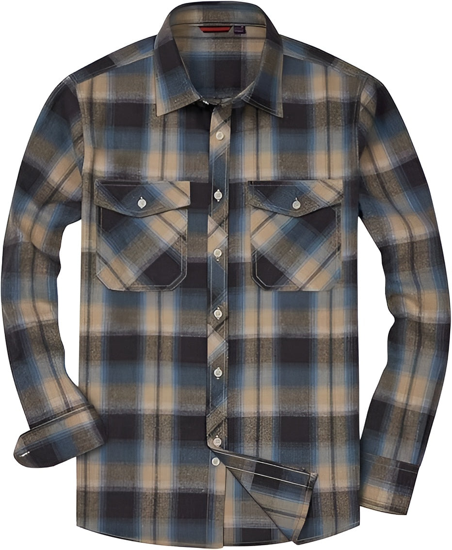 Icone™ CheckeredLongsleeves: Klassieke Casual Knoop-Beneden Geruite Mouwen