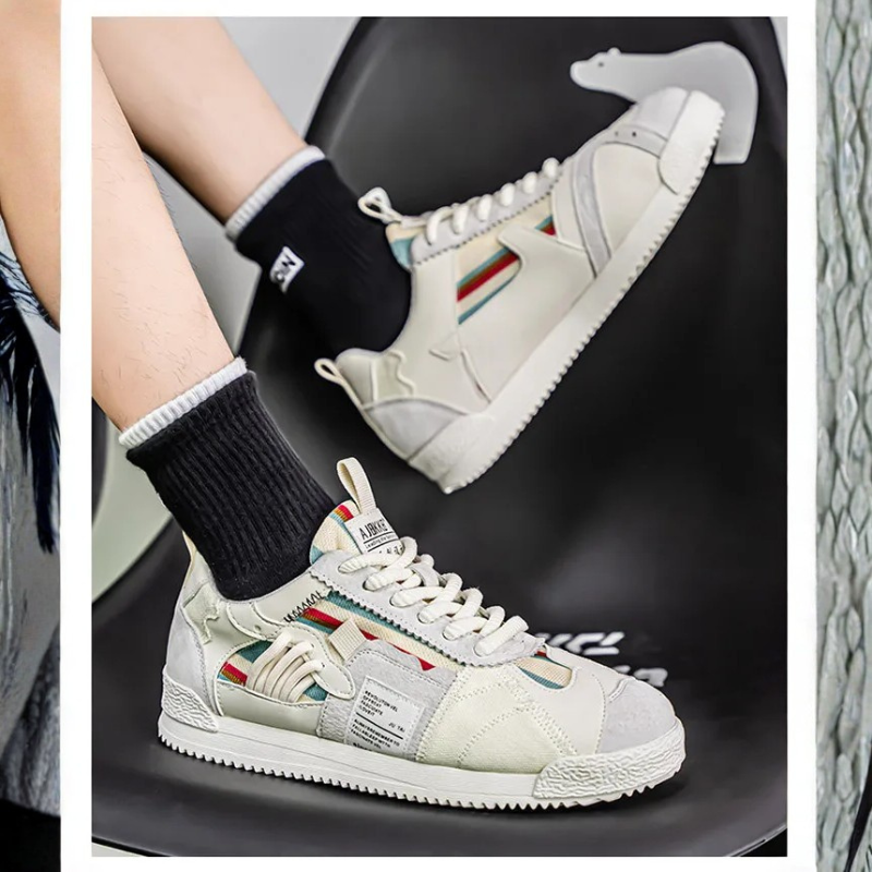 Happy™ PatchworkShoes: Mannen Stijlvolle Straatkleding Lapwerk Schoenen